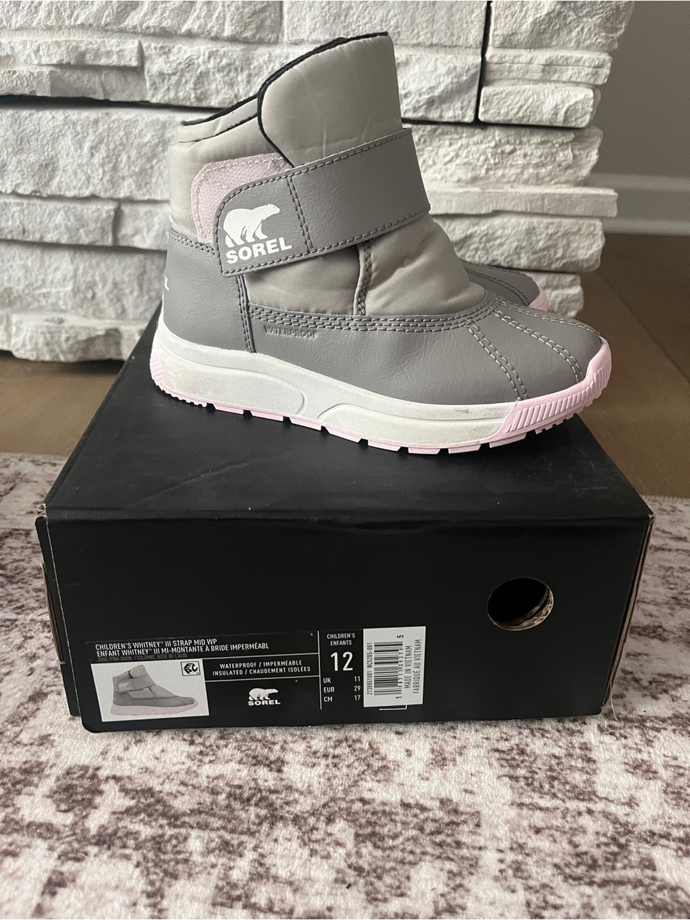 Sorel Kids Gray and Light Pink Winter Boot